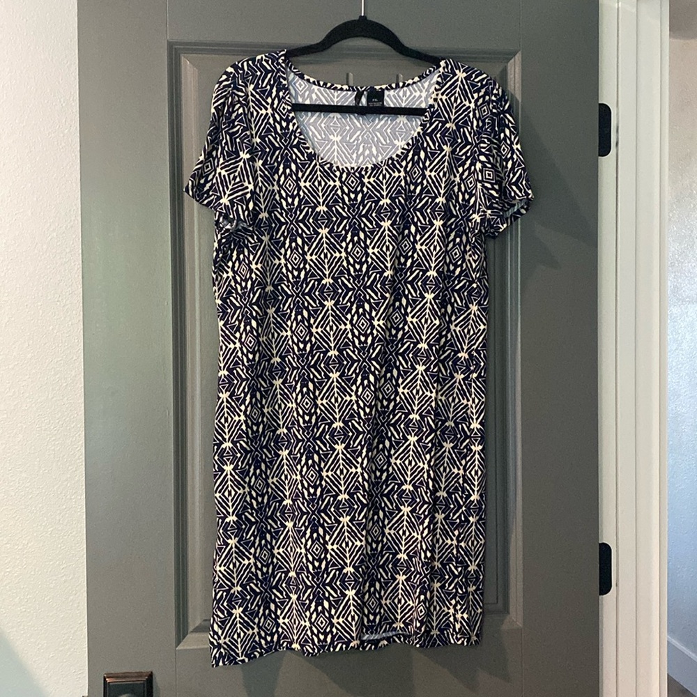 Blue and cream soft dress